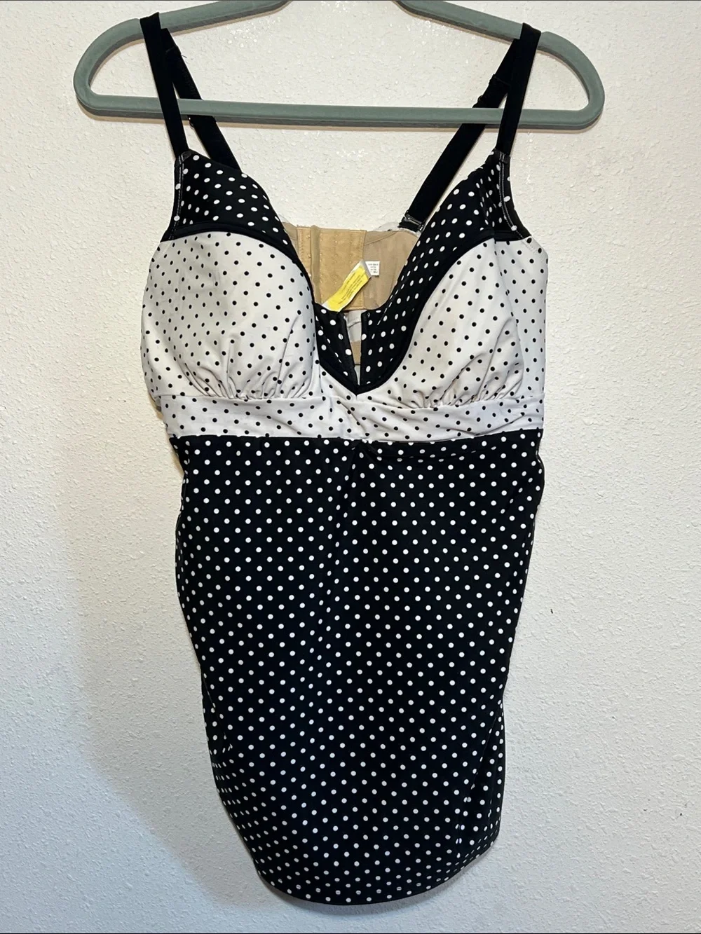 Cacique Black and White Polka Dot Swim Top